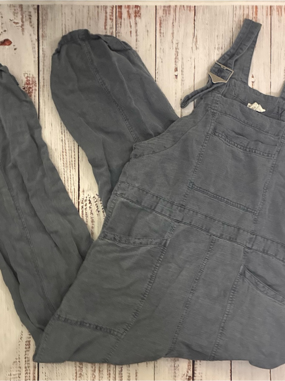Nicole Miller Slate Gray Utility Overalls Jumpsuit